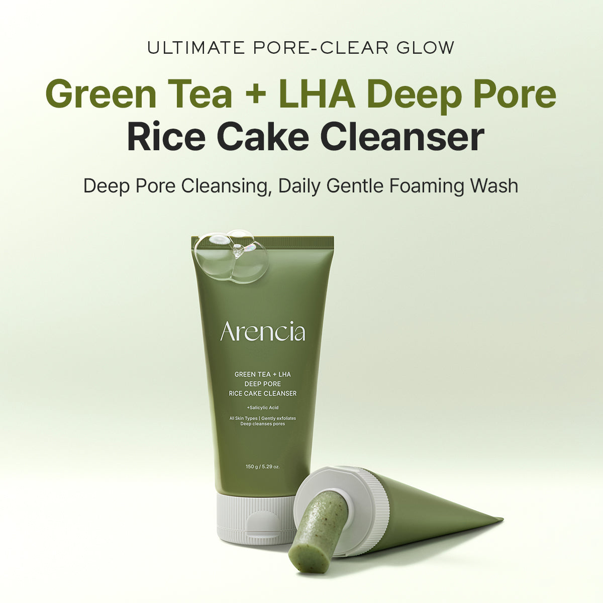 Green Tea + LHA Deep Pore Rice Cake Cleanser
