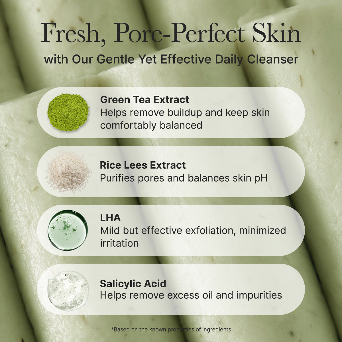 Green Tea + LHA Deep Pore Rice Cake Cleanser