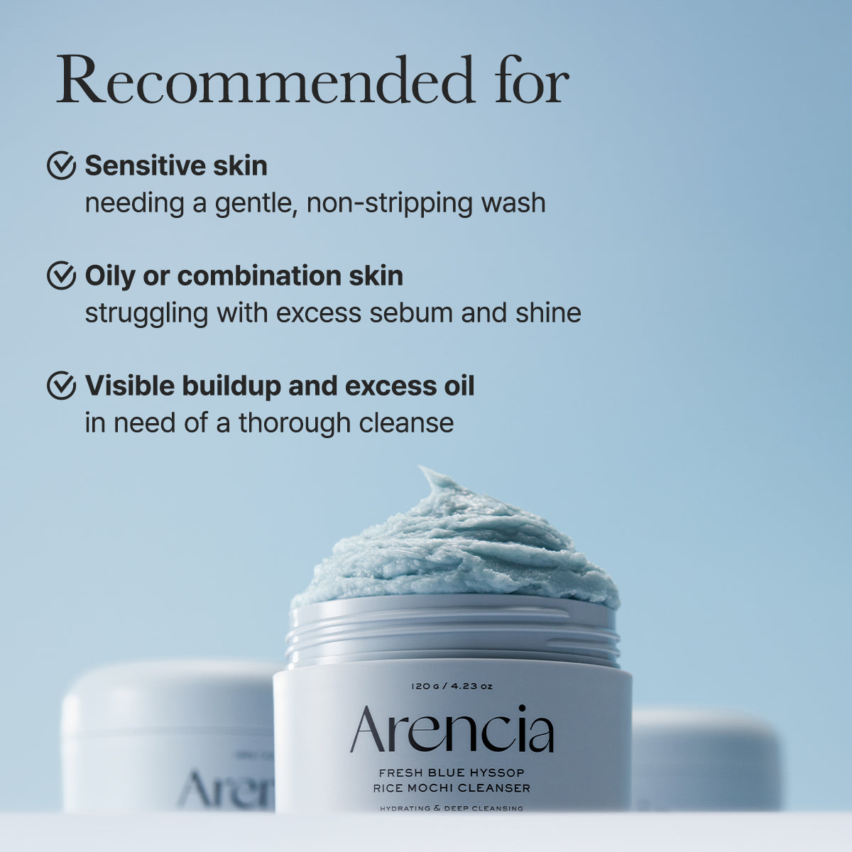 Fresh Blue Hyssop Rice Mochi Cleanser - Oil Control