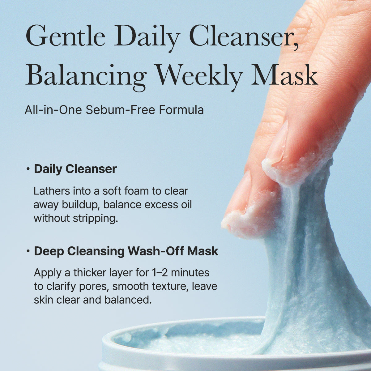Fresh Blue Hyssop Rice Mochi Cleanser - Oil Control